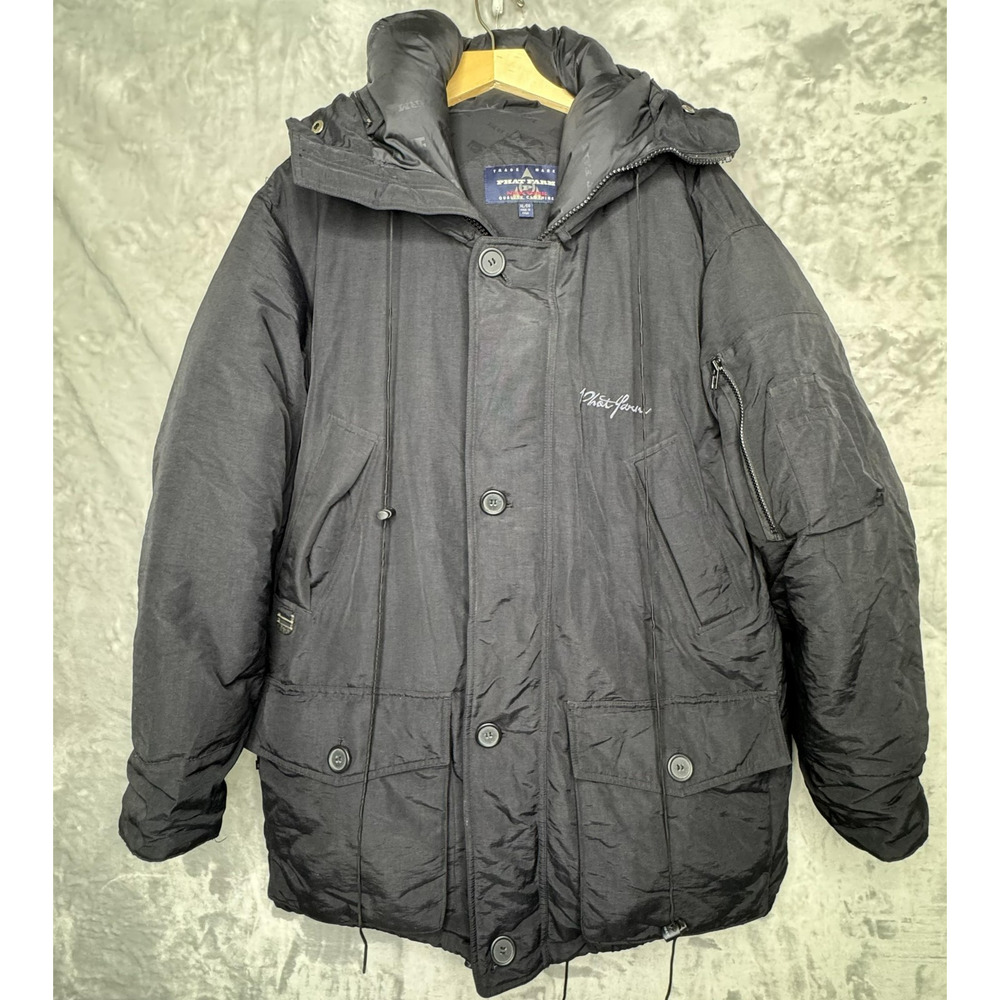 Phat Farm Parka Coat Mens XL Black Clymatec 4G-PFMax Hooded Winter Hip Hop